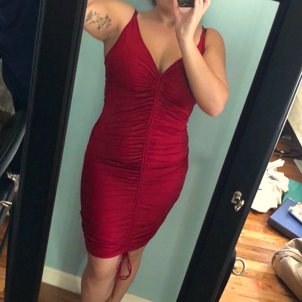 Red Thin strapped dress